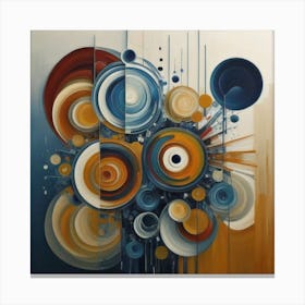 abstract painting with geometric 1 Canvas Print