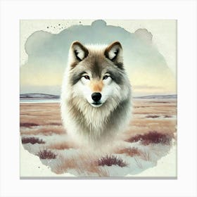 Watercolor Tundras Wolf 4 Stampe su tela