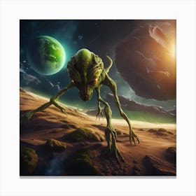 Alien In Space Canvas Print