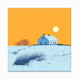 House In The Snow 2 Canvas Print