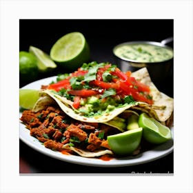 Spicy Savory Tortilla Salsa Guacamole Cilantro Lime Beans Cheese Fillings Sauces Corn C (3) Canvas Print