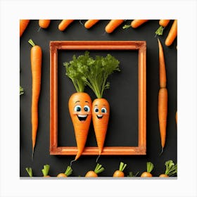 Carrots In A Frame 55 Canvas Print