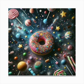 Donuts In Space Canvas Print