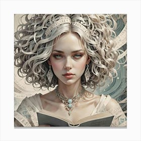 Girl With A Book Canvas Print