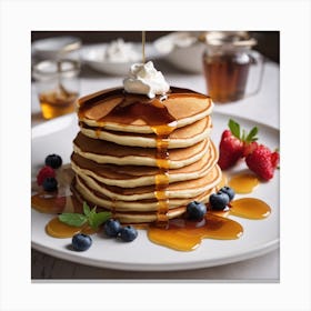 Pancakes With Syrup Canvas Print