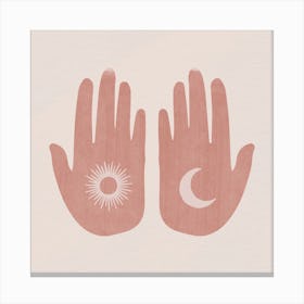 Sun, Moon, Hands Canvas Print