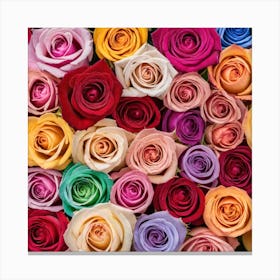 Colorful Roses Background 36 Canvas Print