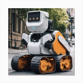 Robot On The Street 12 Canvas Print