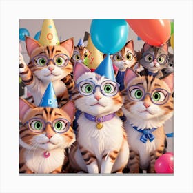 Birthday Cats Canvas Print