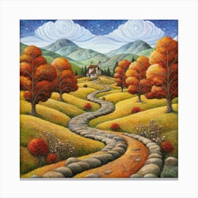 The Winding Road Home. In the middle of the meadows 2 Canvas Print