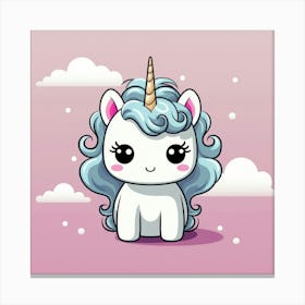 Unicorn With Rainbow Mane 50 Canvas Print