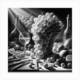 Black And White Grapes Canvas Print