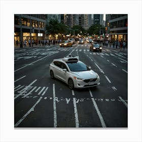 Self - Driving Car In New York City Canvas Print