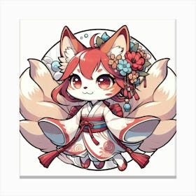 Kitsune Joy 4 Canvas Print