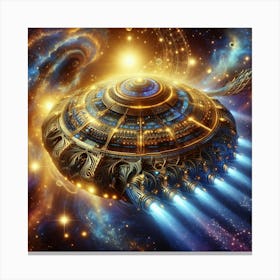 Spaceship In Space Canvas Print