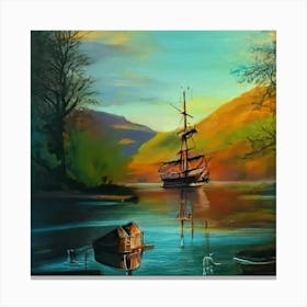 Sailboat On The Lake Canvas Print