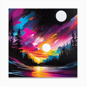 Sunset In The Woods 7 Canvas Print