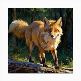 Fox In The Woods 1 Canvas Print