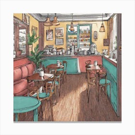 Cafe Interior 1 Canvas Print