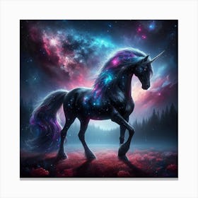 Unicorn In The Night Sky 2 Canvas Print