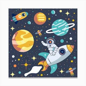 Pixel Art Space Poster 2 Canvas Print