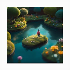 Boy In A Forest Canvas Print