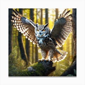 Owl In The Forest 167 Canvas Print