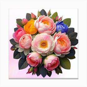 Peony Bouquet Canvas Print