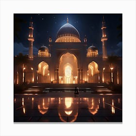 Islamic Mosque At Night 5 Canvas Print