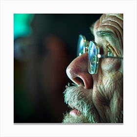 Old Man With Glasses 1 Canvas Print