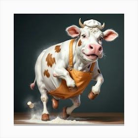 Cow In An Apron Canvas Print