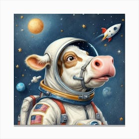 Cow In Space 10 Canvas Print