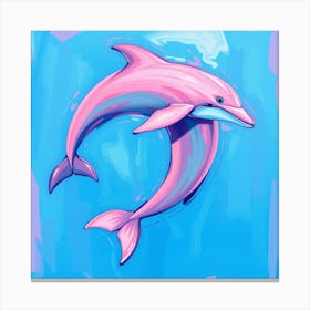 Pink Dolphin Painting Canvas Print