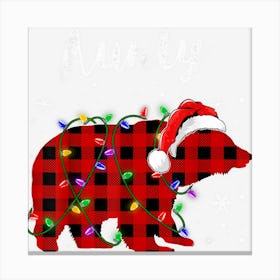 Red Plaid Aunty Bear Matching Family Christmas Pajama Canvas Print