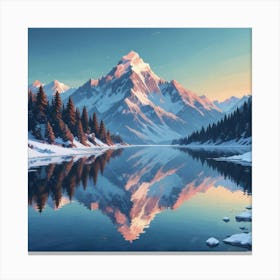 Magnificent Snow dusted Mountain Peak Canvas Print