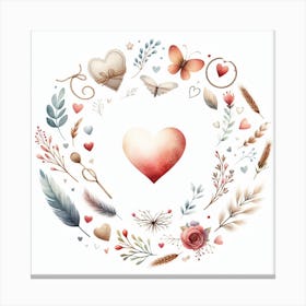 Love and Heart Valentine's Day 5 Canvas Print