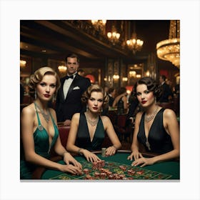 Glamorous Ladies At Casino Canvas Print