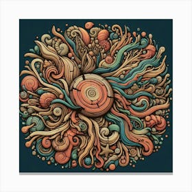 Whimsical Oceanic Swirl Art Canvas Print