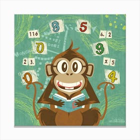 Monkey Business Math Class Print Art Canvas Print