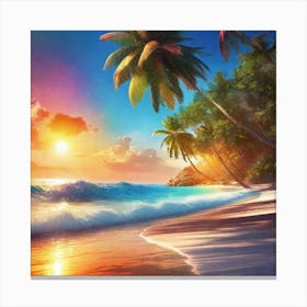 Sunset On The Beach 21 Canvas Print