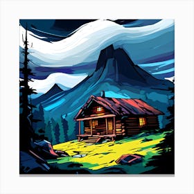 Cabin In The Mountains Canvas Print