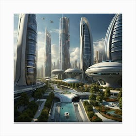 Futuristic City 3 Canvas Print