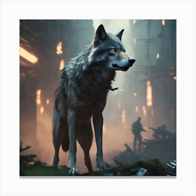 Wolf In The City Canvas Print