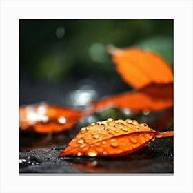 Autumn Leaves In The Rain Canvas Print