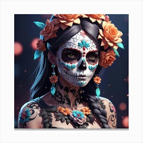 Flower skull Canvas Print