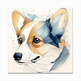 Geometric Corgi 1 Canvas Print