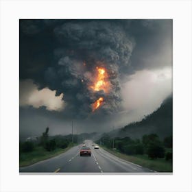 Exploding Volcano Canvas Print