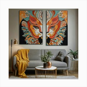 Lion Set Canvas Print