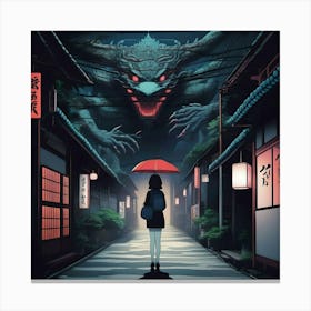 Girl with an Umbrella Canvas Print