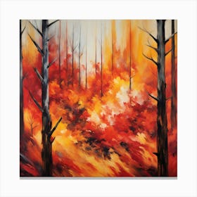 Fire In The Forest 10 Canvas Print